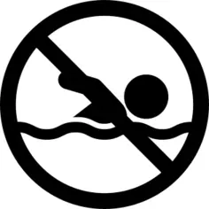 No swimming