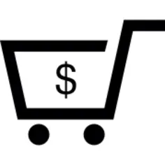 Dollar symbol on a shopping cart