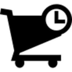 Shopping cart with time symbol