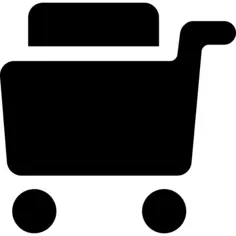 Shopping cart filled commercial symbol