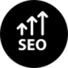 SEO up arrows symbol in a circle