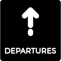 Departures sign