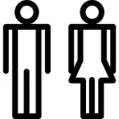 Standing male and female outline