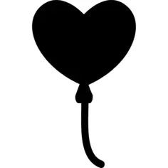Heart balloon black shape