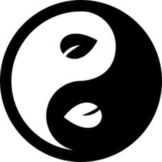 Yin Yang Leaf Symbol
