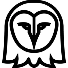 Owl face outline front