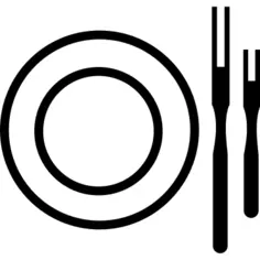 Plate and forks couple from top view