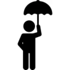 Man With Open Umbrella