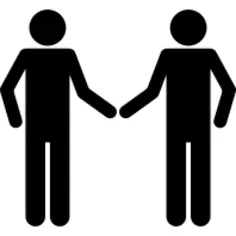 Shaking hands silhouette