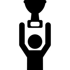 Game winner with trophy