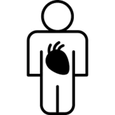 Male outline with image of the heart