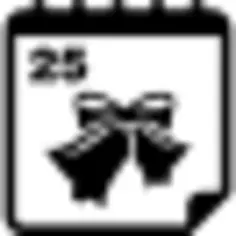 Calendar page with Christmas bells on day 25