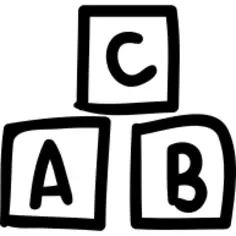 ABC hand drawn toy cubes