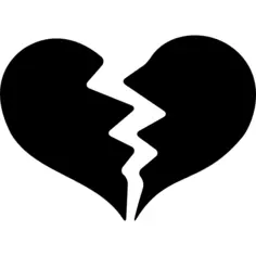 Broken heart shape in two pieces