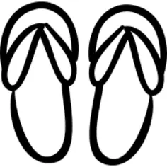 Beach sandals hand drawn outline