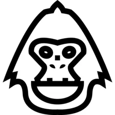 Monkey mammal face outline front