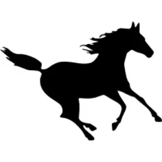 Horse black fast running silhouette