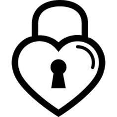 Heart shaped lock outline