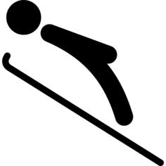Ice skeleton silhouette of a lying man practicing winter sport