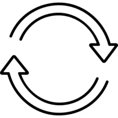 圆形顺时针箭头细线轮廓