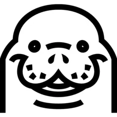 Walrus head frontal outline