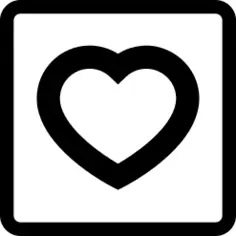 Love symbol of a heart outline in a square