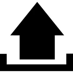 上传向上箭头和托盘的界面符号