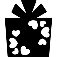 Giftbox with hearts and ribbon