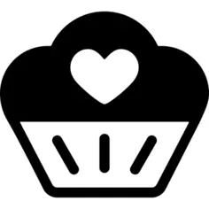 Cupcake decorated with a heart