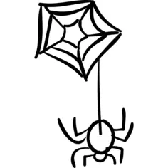 Spider hanging of the web