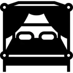 Double Bed with Curtains