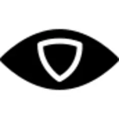 surveillance logo of an eye shape with shield outline iris