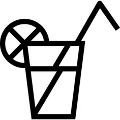 Limonade with Straw and Slice of Lemon