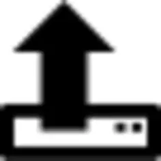 Upload symbol of up arrow and a hard disk