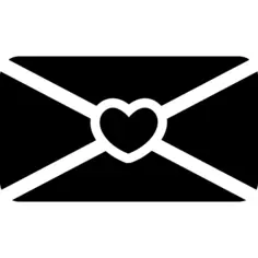Love message envelope back with a heart in the middle