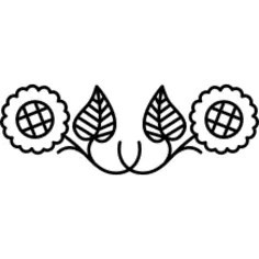 花夫妇对称花卉设计