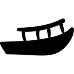 Canoe or boat filled silhouette
