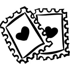Stamps with hearts