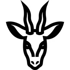 Deer head frontal outline