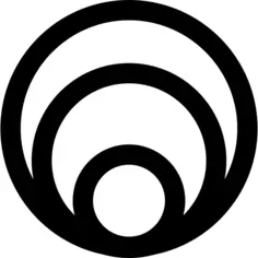 Three circles of different sizes one inside other