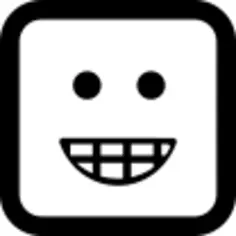 Emoticon smiling square face