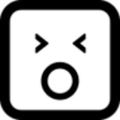 Yawning emoticon square face