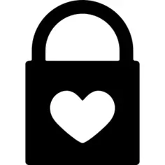 Closed padlock with heart