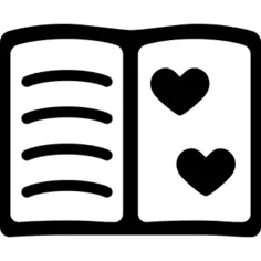 Notebook with hearts