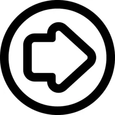 Right arrow outline in a circle