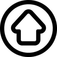 Up arrow in circle outline
