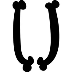 字母U的万圣节填充骨头排版