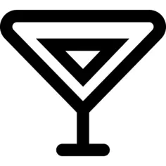 Triangular drink glass outline