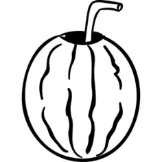 Watermellon with Straw