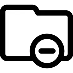 Folder remove outlined button